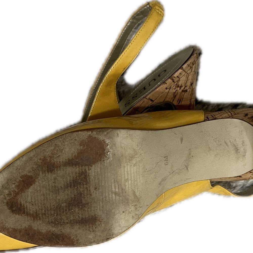 SEXY Guess Yellow Stiletto Heels Peep Toe - Picture 8 of 9